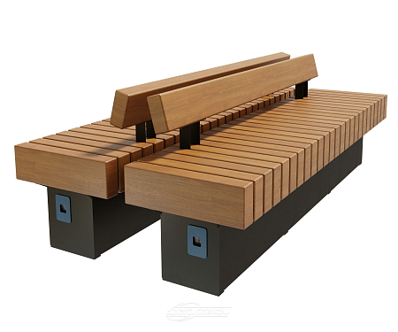 Скамейка стальная «Bench» с USB-входами.  �4